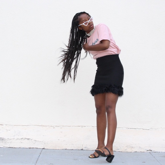 Skirt with Fur Hem - Picture 4 of 5